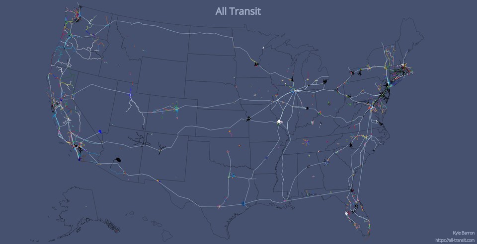 All transit in the continental U.S.